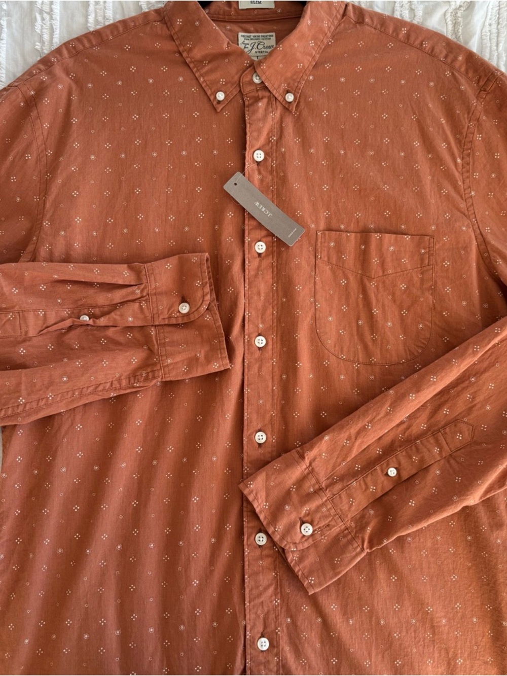 J.Crew Slim Fit Rust Button Down Shirt Size L